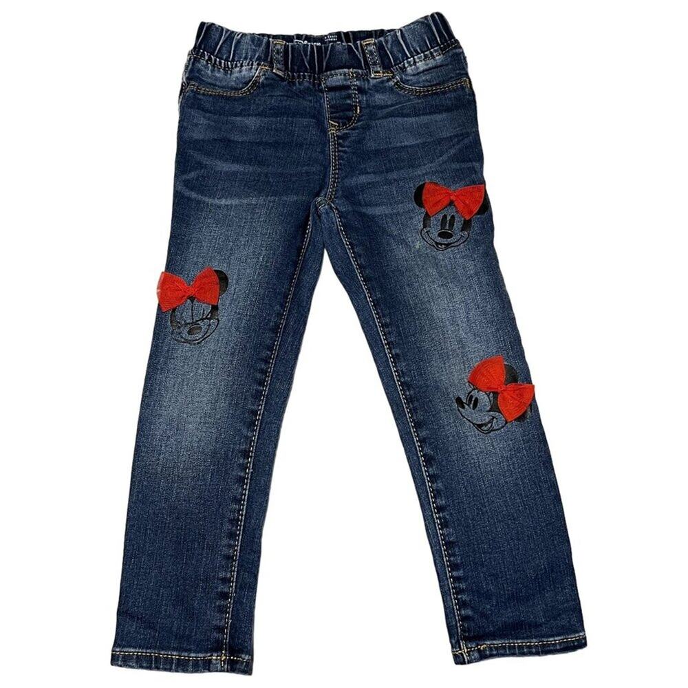 Baby GAP Disney Minnie Mouse Jeggings Girls Size 4 Dark Wash Embellished Excelle